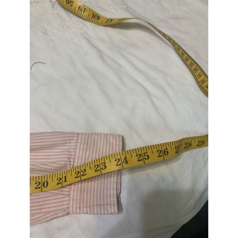 Vtg 90’s Polo Ralph Lauren Striped Button Up 15 1/2-33 Pink Preppy Flesh Pony - Picture 8 of 8